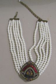 Heidi Daus Pearl Choker with Rhinestone Accent