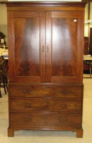 English Mahogany Linen Press
