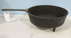 13" Tripod Foot Cast Iron Skillet Marked on Bottom, "RD".