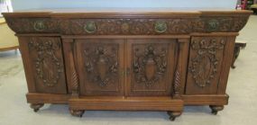 Beautiful Ornate Carved Oak Sideboard
