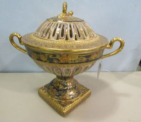 Satsuma Hand Painted Covered Compote