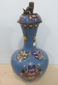Chinese Cloisonne Foo Dog Palace Vase
