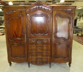 Mid 1900s Mahogany French Combo Wardrobe