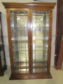 Mahogany Finish Two Door Showcase