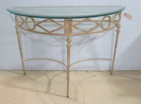 Metal Glass Top Demi Lune