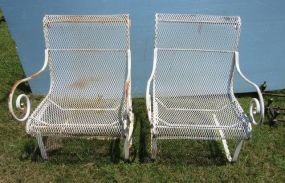 Pair of Vintage Wrought Iron Rockers