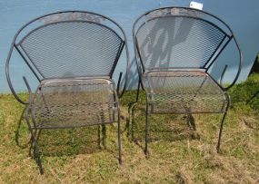 Pair of Black Wrought Iron Chairs