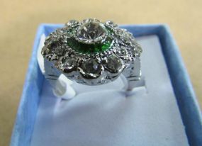 Large Clear Center Stone Oval Ring