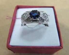 Blue Center Stone Ring
