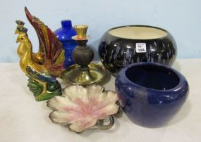 Candleholder, Bowls, Birds, and Candy Dish