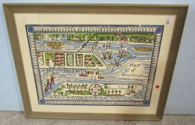 Walter Anderson "Map of Biloxi & Ocean Springs" Silkscreen Print