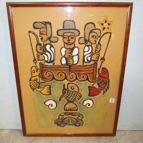 Walter Anderson "Three Fishermen" Silkscreen Print