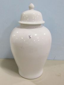 Large White Ceramic Temple Jar
