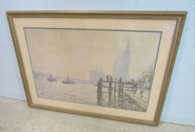 Claude Monet "Thames Below Westminister" Framed Print