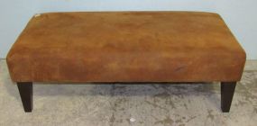 Burnt Orange Faux Suede Ottoman