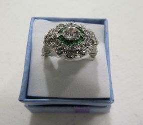 Cocktail Ring with Clear Center Stone