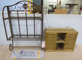 Glass Shelf Iron Wall Shelf and Gold Painted Wall Shelf