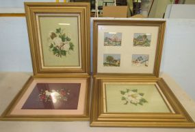 Four Framed Needlepoint Art