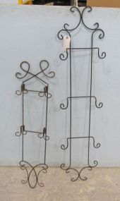 Two Wrought Iron Wall Plate Racks