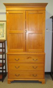 English Style Bracket Foot Linen Press