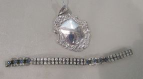 Sterling 925 Choker Pendant and Sterling Diamonbar Tennis bracelet