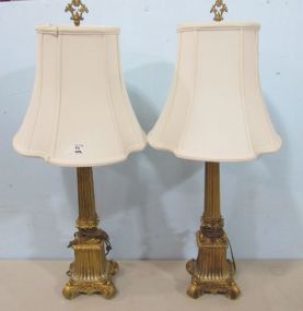 Pair of Resin Column Style Lamps
