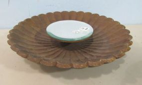 Wood Fluted Hanging Mirror