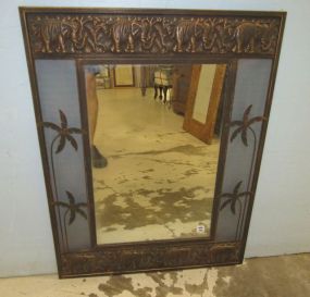 Metal Elephant Design Framed Mirror