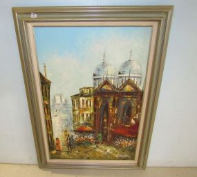 Large Town View Giclee Painting