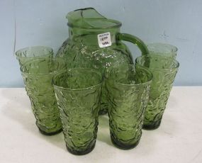 Anchor Hocking Milano Lido Honey Gold Pitcher and Glasses