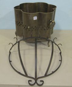 Metal Brass Tone Storage Bin, and Metal Window Pocket