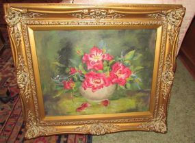 Ethel Tapley Oil on Board "Vase with Flowers"