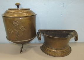Mid Century Embossed Italian Brass 3 Piece Lavabo