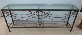 Wrought Iron Console Glass Table