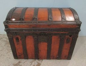 Antique Camel Top Streamer Trunk
