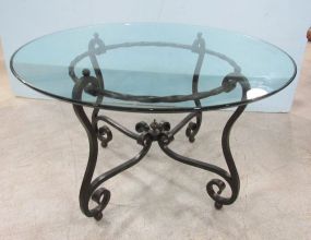 Baker Glass & Iron Base Table
