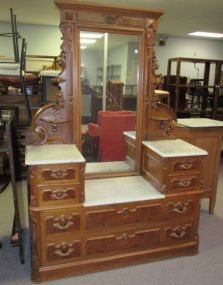 Walnut Victorian Style Dropwell Dresser