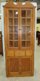 Primitive Style Pine Corner Cabinet