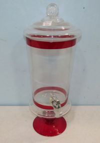Ruby Red Trim Glass Water Dispenser
