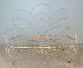 Vintage Wrought Iron Bench