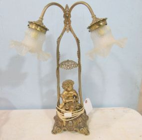 Brass Color Portrait Two Arm Lamp