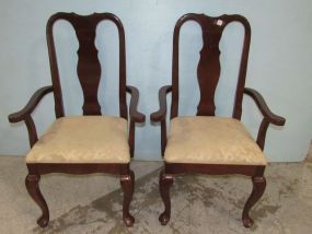 Pair of Queen Anne Style Arm Chairs