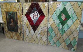 Three Religious Stained Glass Panels