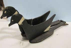 Vintage Wood 3-Form Duck Decoy Silhouette