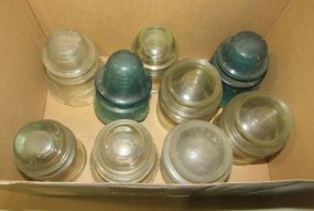Nine Glass Telephone Pole Insulators
