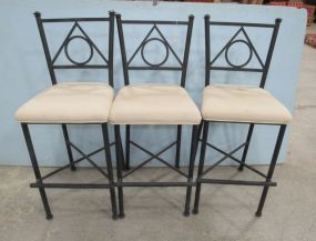 Three Metal Bar Stools