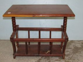 Lamp Table with Magazine Rack