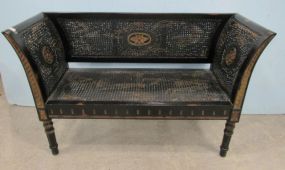 Modern Black Cane Bench