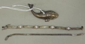 925 Sterling Bracelets and Fish Pin