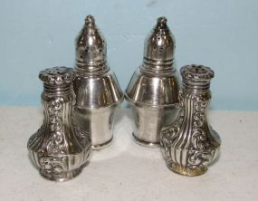 Two Pair of Sterling Salt & Pepper Shakers